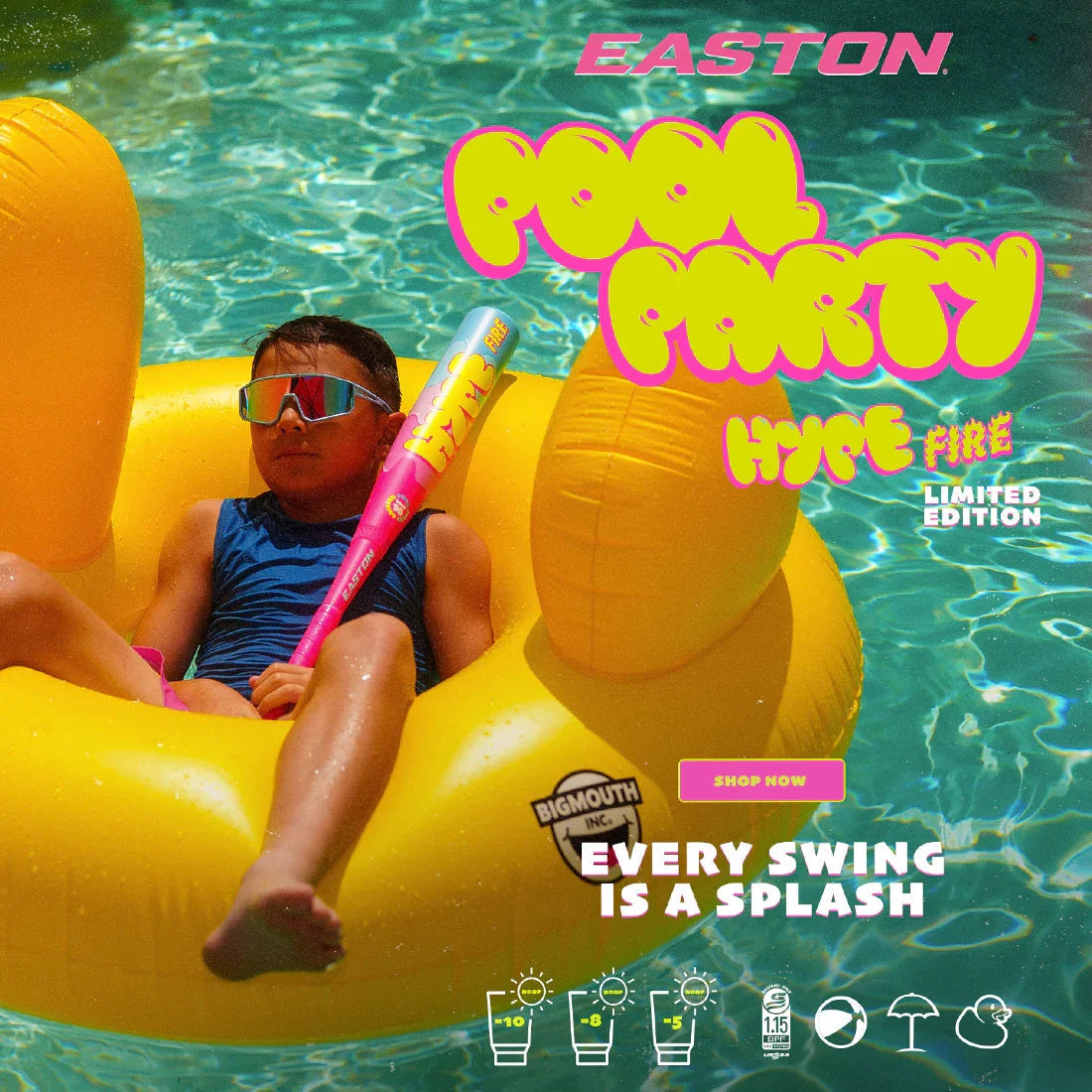 2026 Easton Hype Fire "Pool Party" 2 3/4" USSSA Baseball Bat: -10, -8, -5
